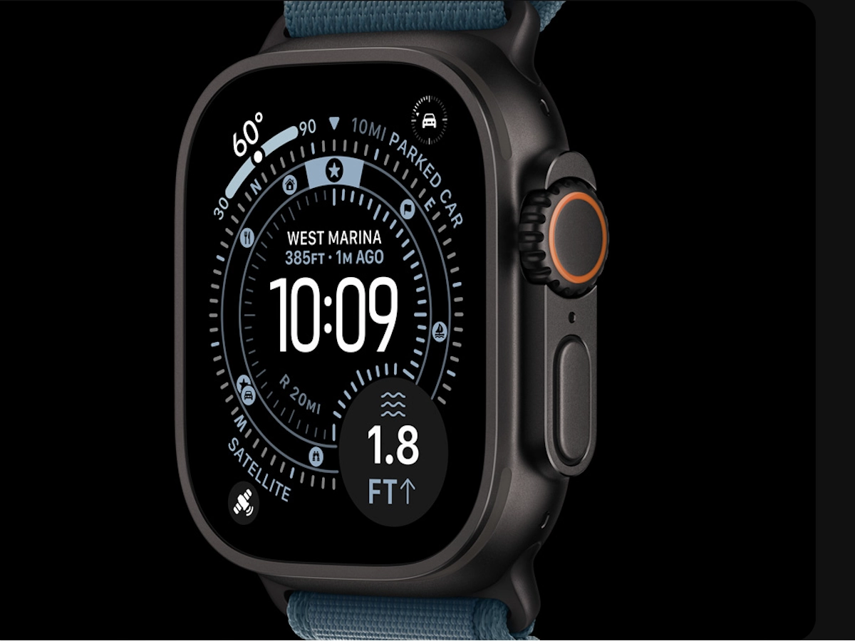 Gedetailleerde close-up van de Apple Watch Ultra 3