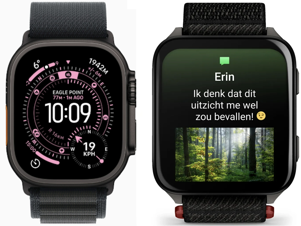 Apple Watch Ultra 3 vergeleken met Garmin Venu X1