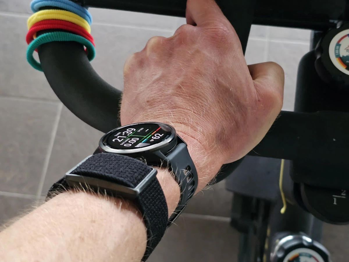 Vergelijking Polar Loop en Garmin 970 tijdens test op hometrainer