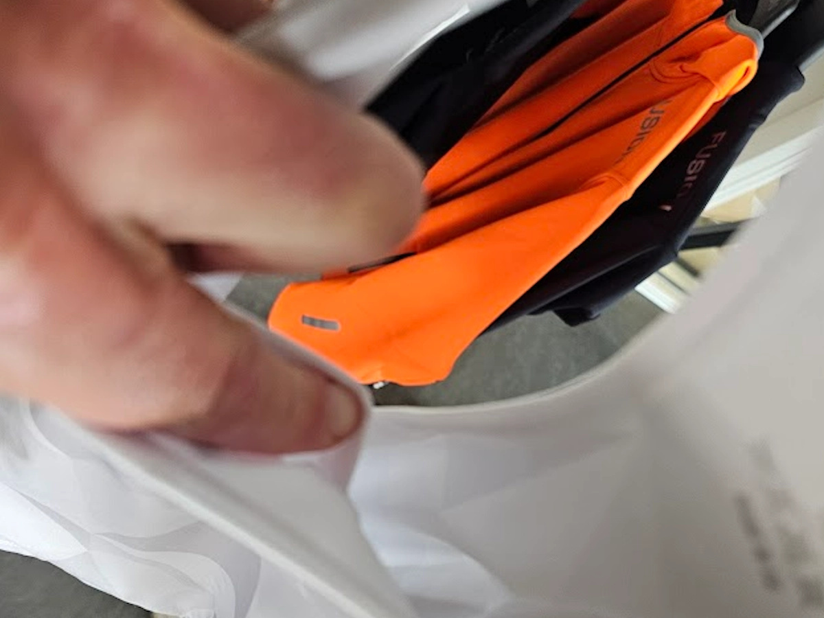 Detail van binnenzakje in Fusion fietskleding