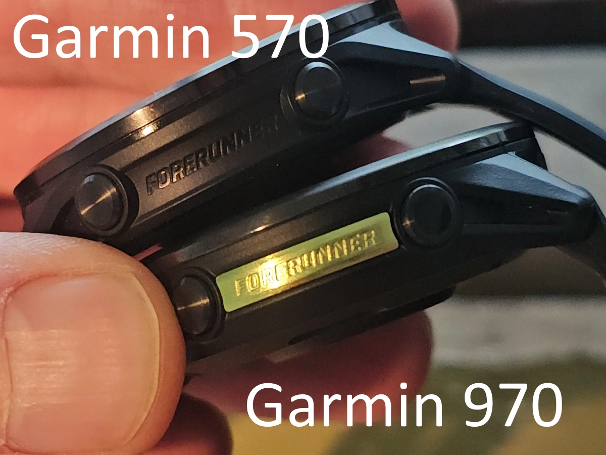 Zijkant van de Garmin 570 en 970