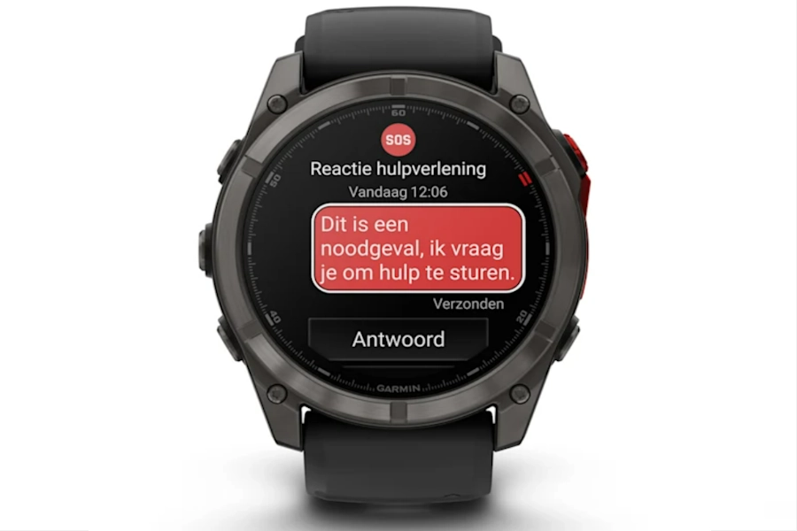 Garmin fēnix 8 Pro noodbericht versturen met exacte GPS locatie