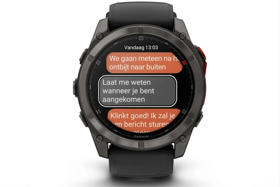 Garmin fēnix 8 Pro snel berichten sturen direct vanaf de pols