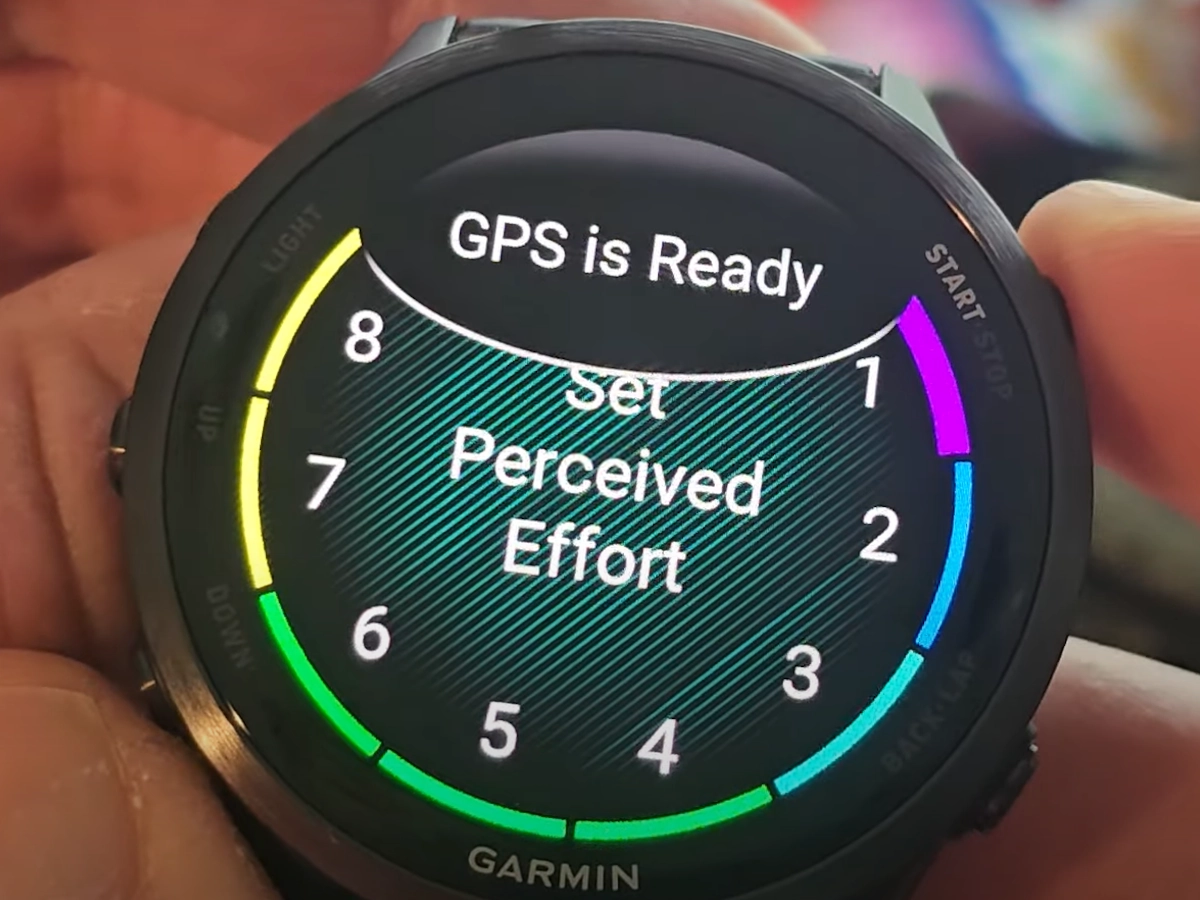 Garmin set effort op het horloge