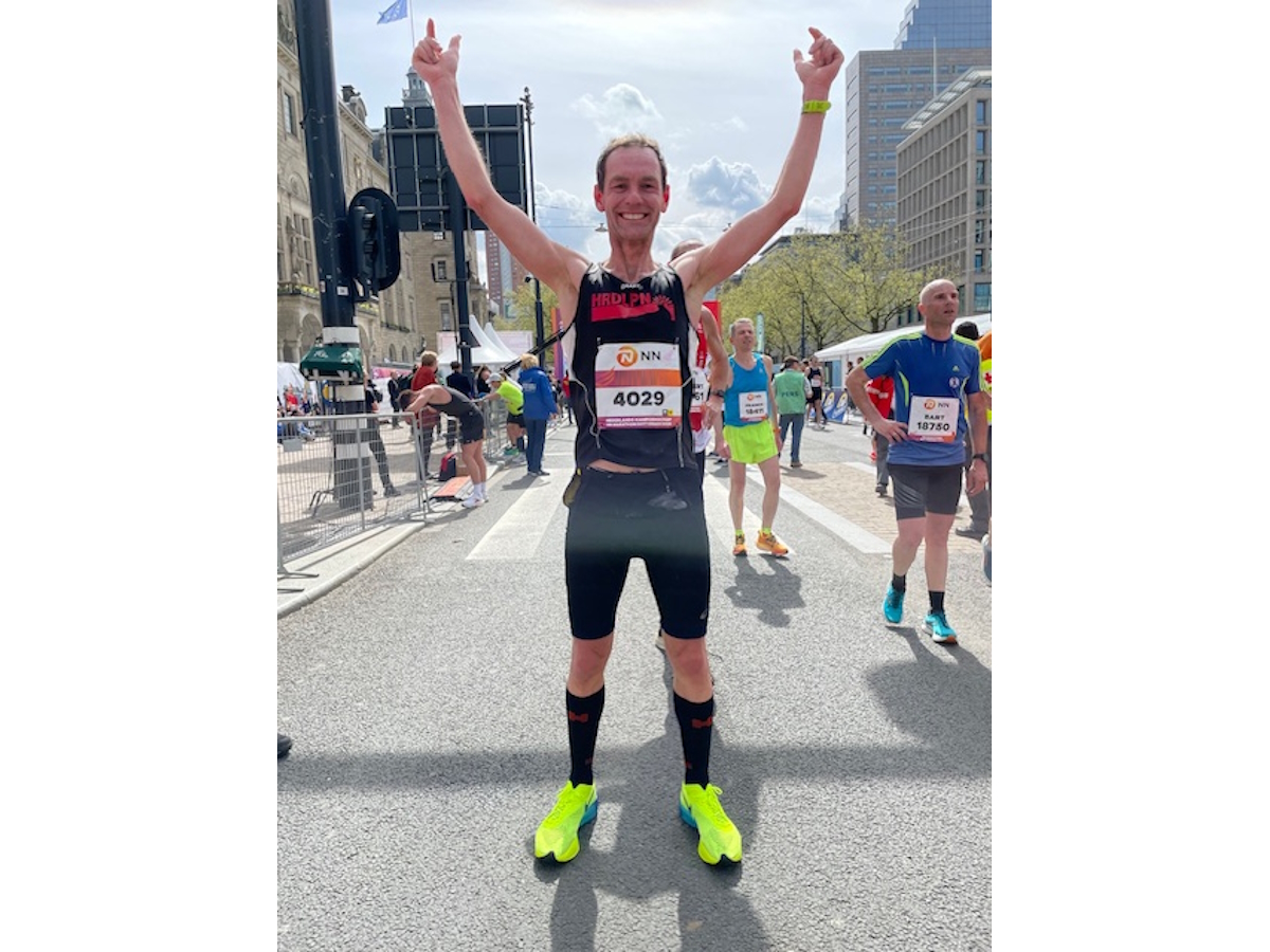 Peter in de Rotterdam marathon