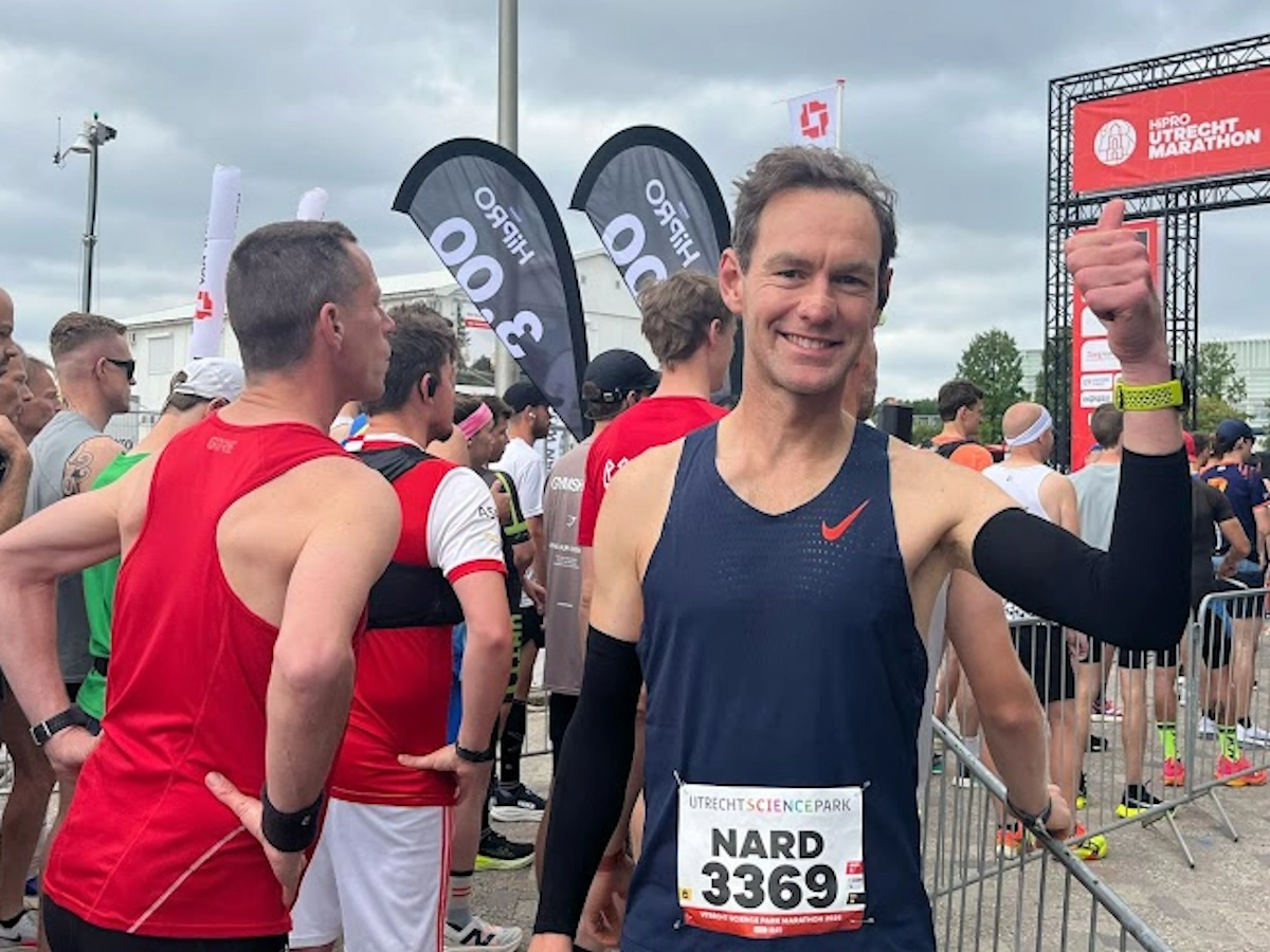 De start op het Utrecht Science Park, klaar voor de Marathon Utrecht