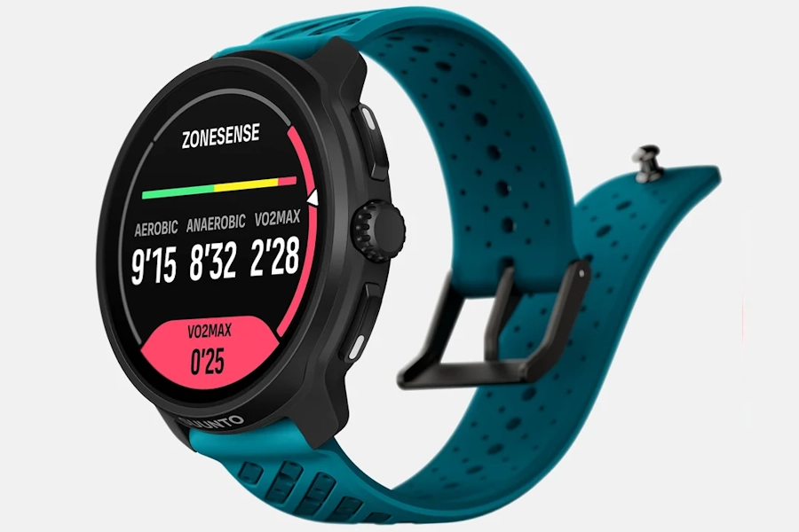 Suunto Race 2 ZoneSense met blauwe hartslagzones