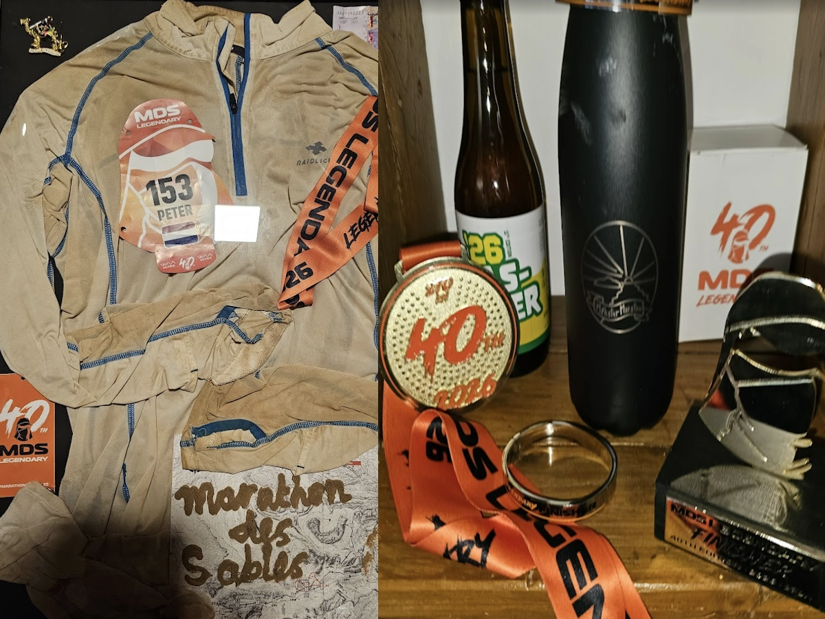 medaille en beker na de Marathon des Sables