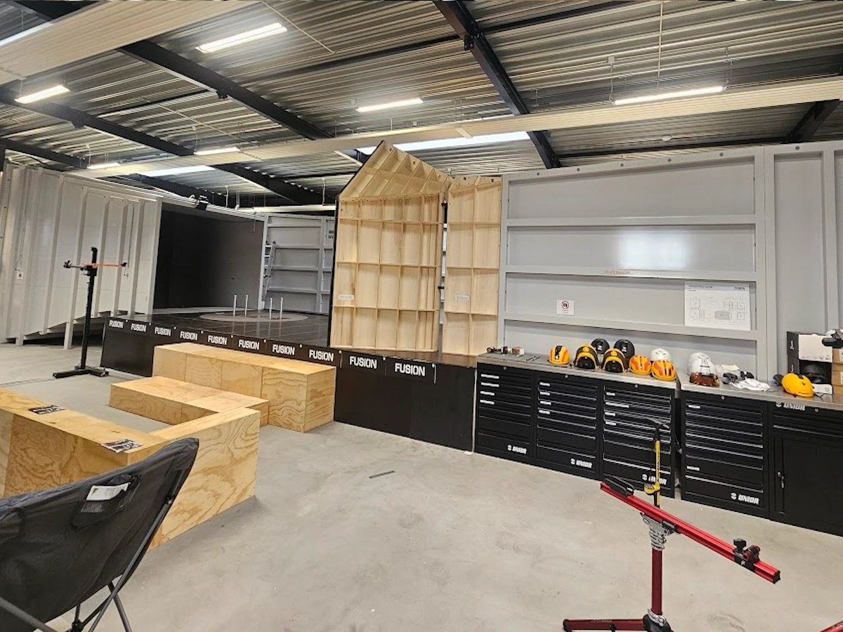 Overzicht van de windtunnel bij Fusion Denmark