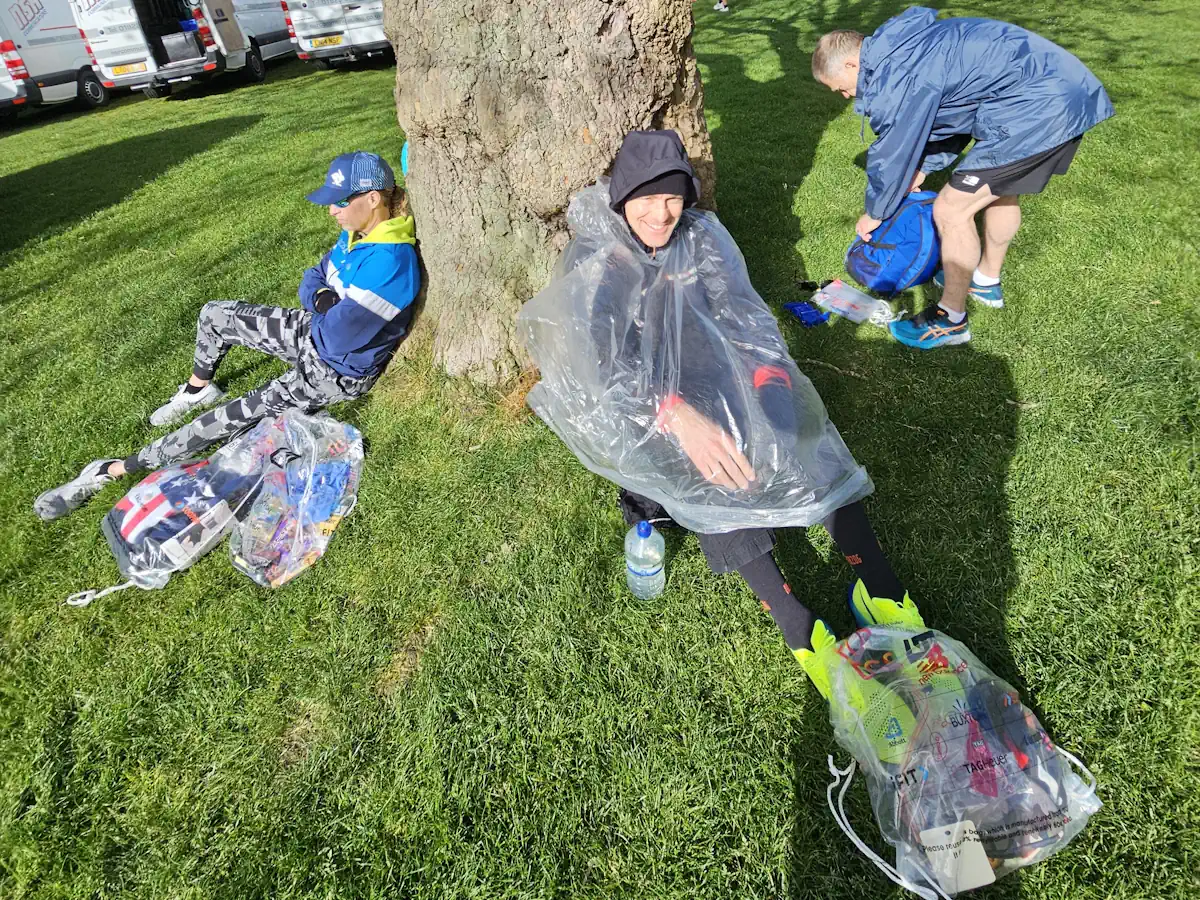 wachten voor de start van de marathon