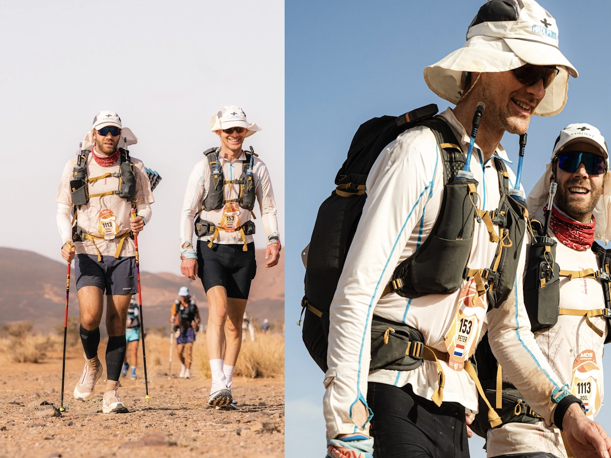 Lopers steunen elkaar onderweg in de Sahara tijdens de Marathon des Sables